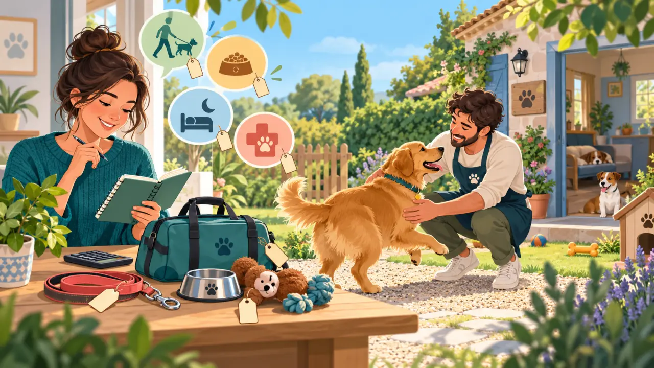Chien heureux pendant une solution de garde adaptée